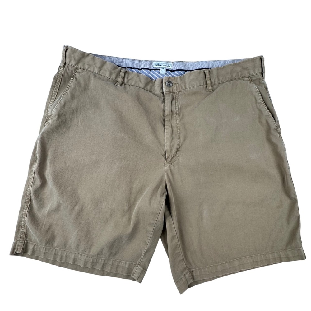 Peter Millar Crown Comfort Khaki Chino Casual Shorts Mens 38 Stretch Golf - Picture 2 of 13